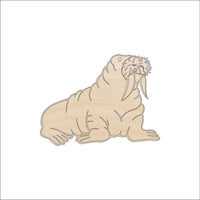 Walrus Wood Craft Shape – Laser Cut Baltic Birch Unfinished DIY Wood Art Supplies ANML37 - The Wood Shape Store