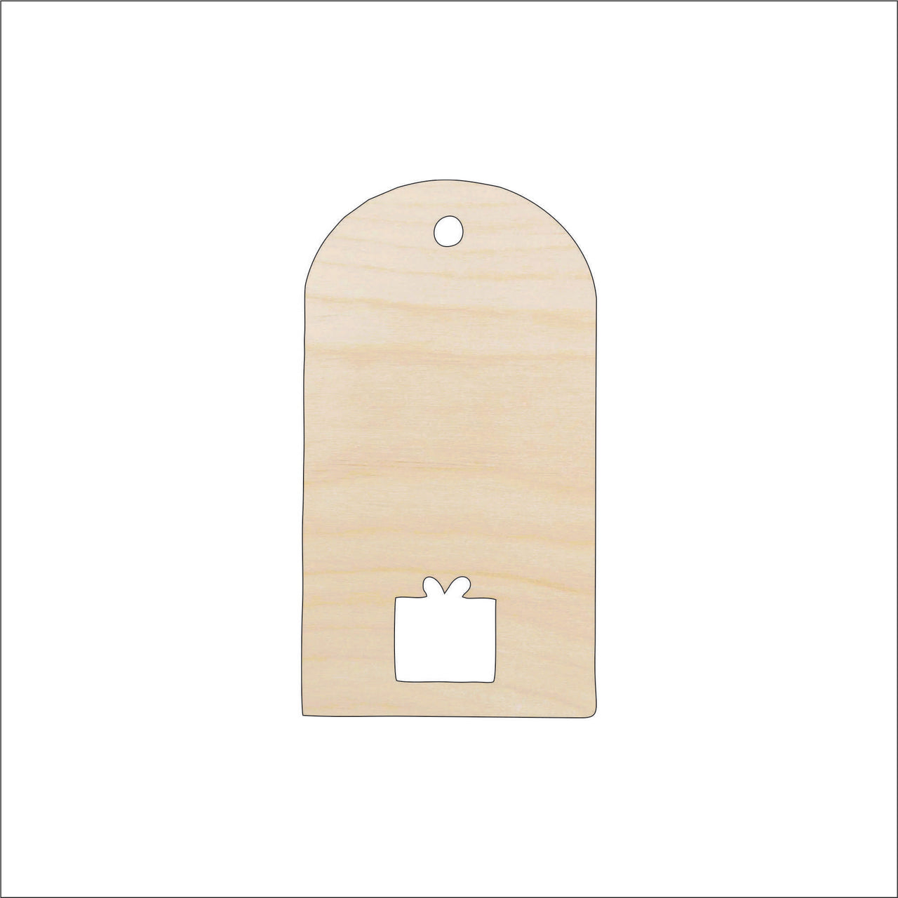 Gift Tag Wood Craft Shape - Laser Cut Baltic Birch Unfinished DIY Wood Art Supplies TAG31 - The Wood Shape Store
