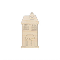House Wood Craft Shape – Laser Cut Baltic Birch Unfinished DIY Wood Art Supplies BLD24 - The Wood Shape Store