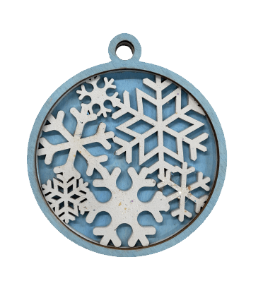 Snowflake 3D Laser Cut Ornament – Baltic Birch Wood Craft Supplies | DIY Wood Ornament Kit XM50 - The Wood Shape Store