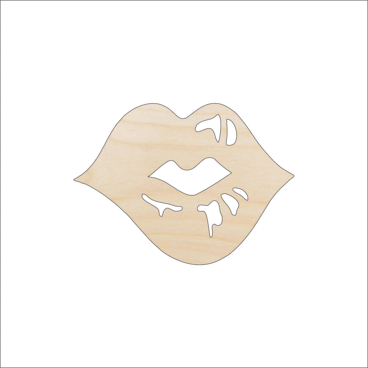 Lips Wood Craft Shape - Laser Cut Baltic Birch Unfinished DIY Wood Art Supplies PPL133 - The Wood Shape Store