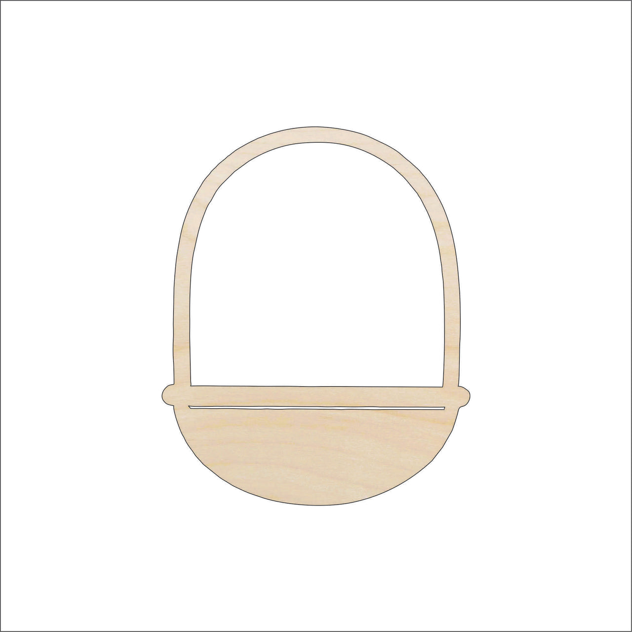 Easter Basket Wood Craft Shape - Laser Cut Baltic Birch Unfinished DIY Wood Art Supplies ESR9 - The Wood Shape Store