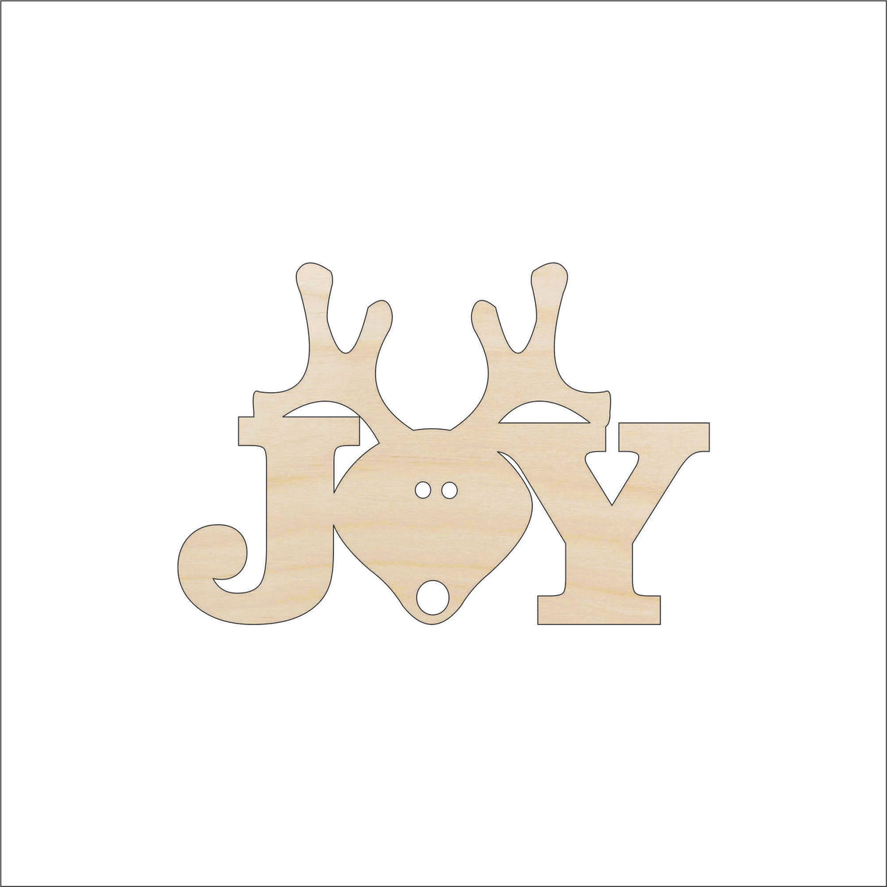 Joy Wood Craft Shape - Laser Cut Baltic Birch Unfinished DIY Wood Art Supplies XMS46 - The Wood Shape Store