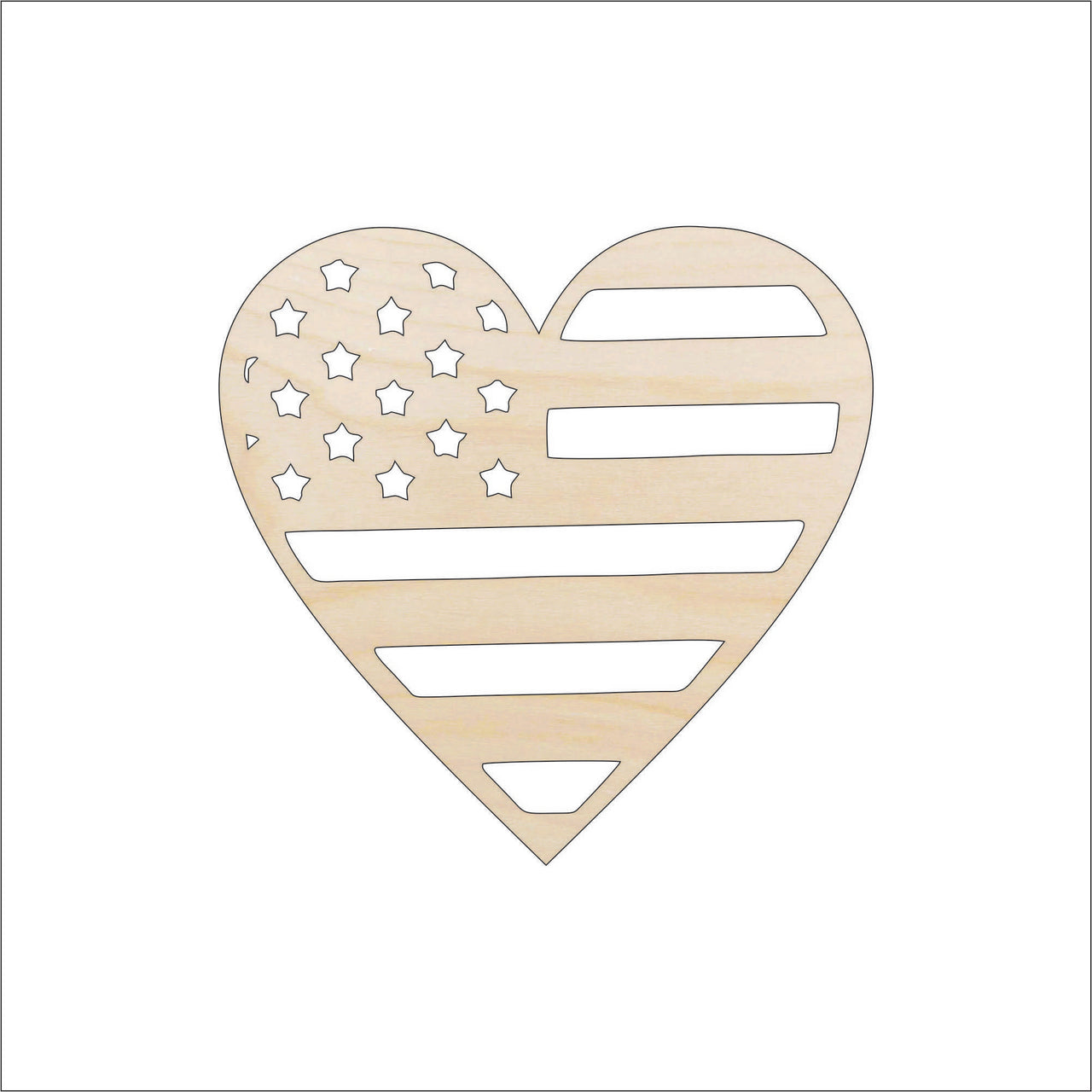 Flag Wood Craft Shape - Laser Cut Baltic Birch Unfinished DIY Wood Art Supplies USA26 - The Wood Shape Store