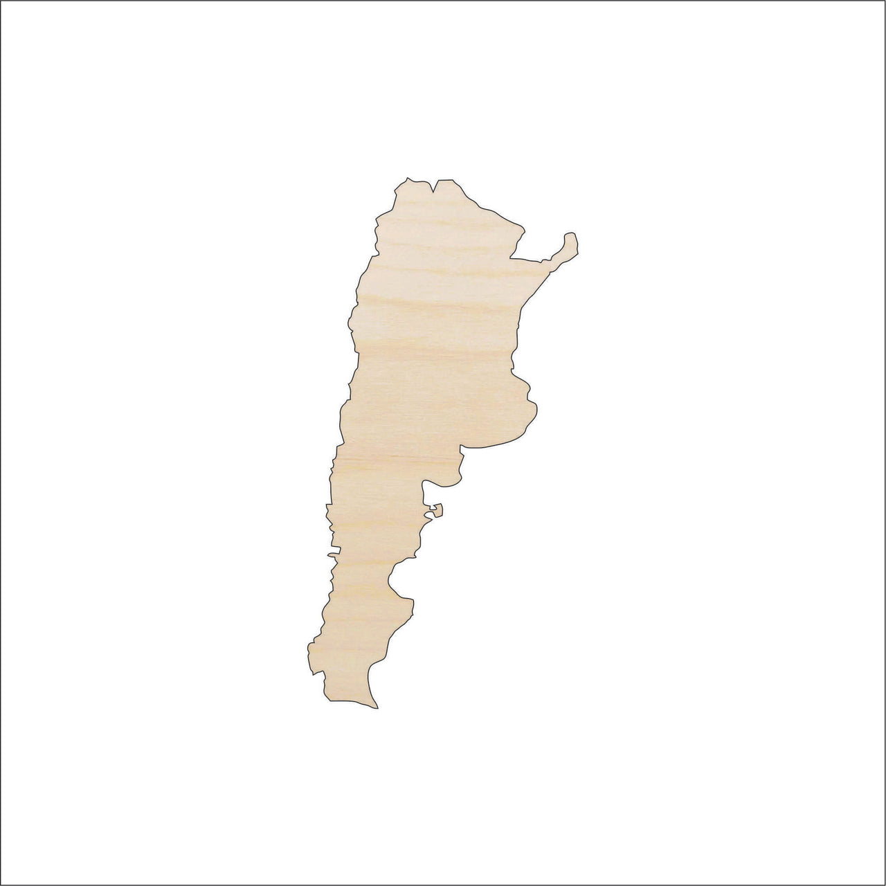 Argentina Wood Craft Shape - Laser Cut Baltic Birch Unfinished DIY Wood Art Supplies WLD94 - The Wood Shape Store