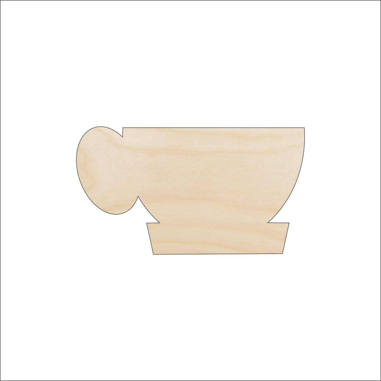 Coffee Cup Wood Craft Shape - Laser Cut Baltic Birch Unfinished DIY Wood Art Supplies FOD98 - The Wood Shape Store