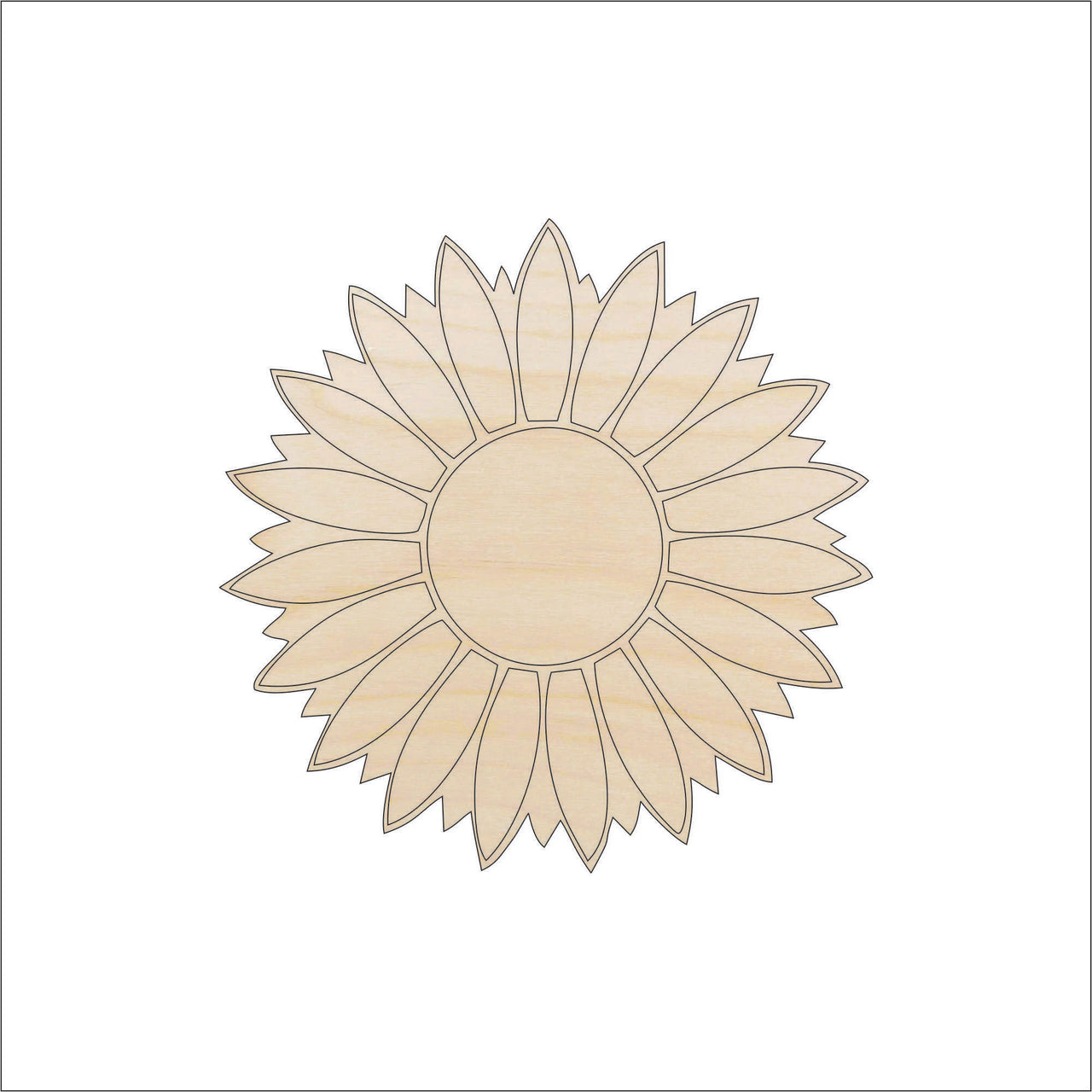 Flower Wood Craft Shape - Laser Cut Baltic Birch Unfinished DIY Wood Art Supplies FLR21 - The Wood Shape Store