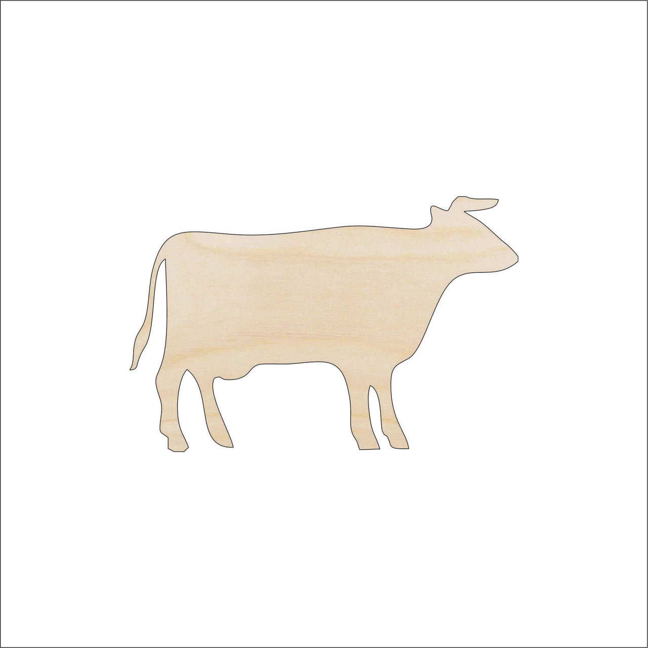 Cow Wood Craft Shape - Laser Cut Baltic Birch Unfinished DIY Wood Art Supplies COW17 - The Wood Shape Store