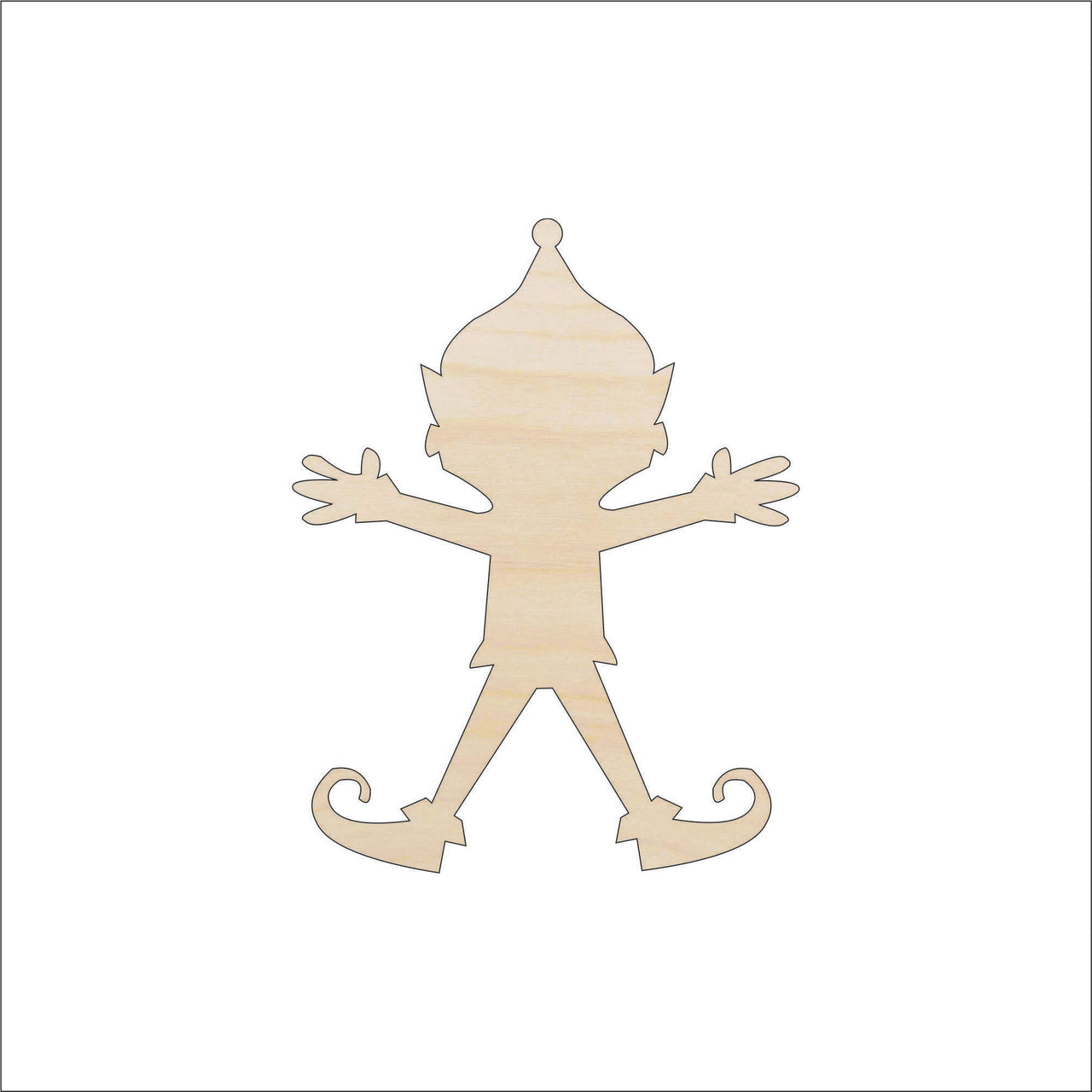 Gnome Elf Wood Craft Shape - Laser Cut Baltic Birch Unfinished DIY Wood Art Supplies XMS78 - The Wood Shape Store