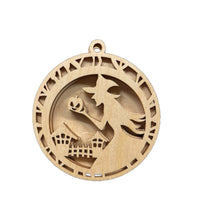 Witch 3D Laser Cut Ornament – Baltic Birch Wood Craft Supplies | DIY Wood Ornament Kit HA29 - The Wood Shape Store