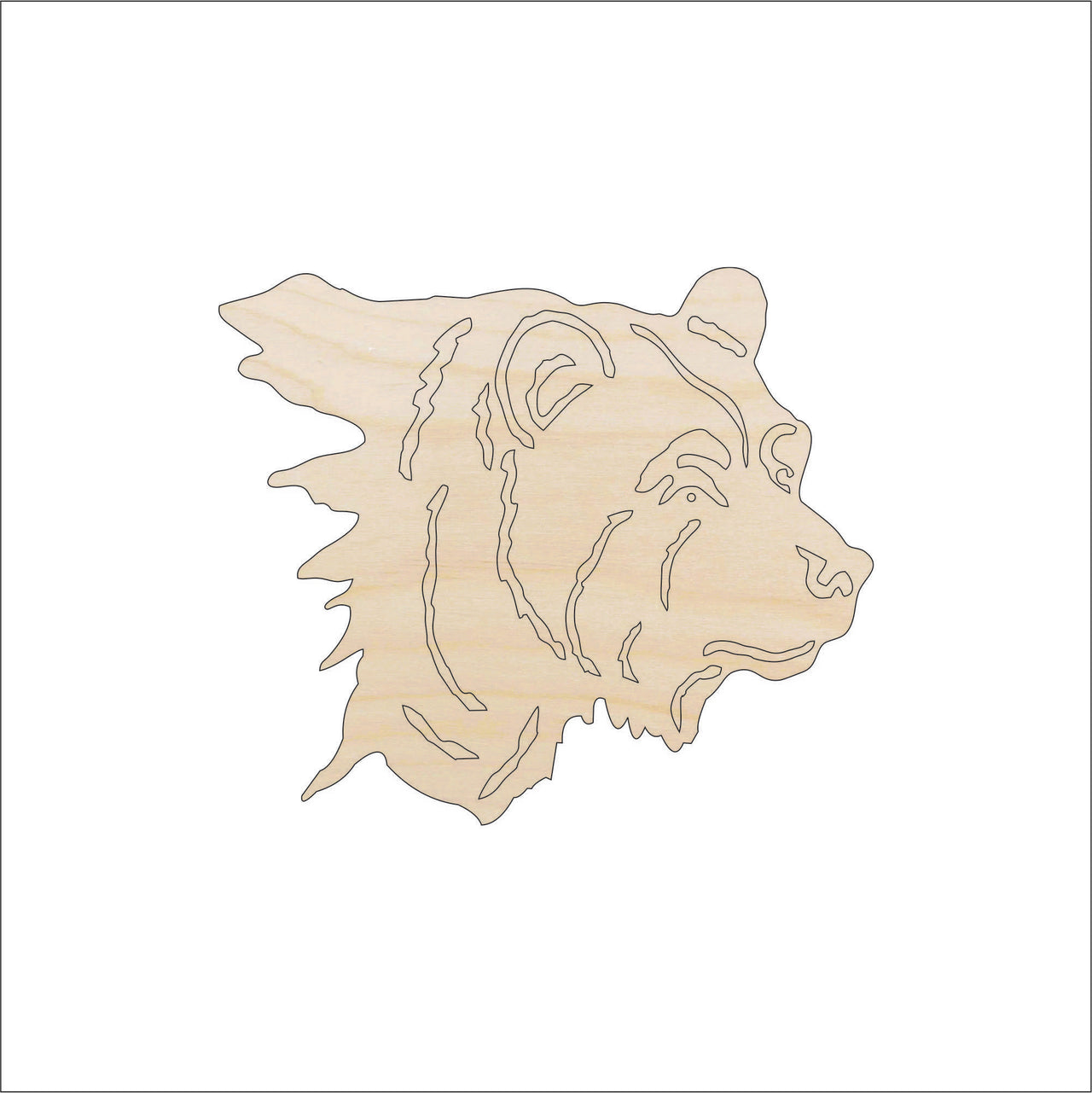 Bear Wood Craft Shape – Laser Cut Baltic Birch Unfinished DIY Wood Art Supplies BER62 - The Wood Shape Store