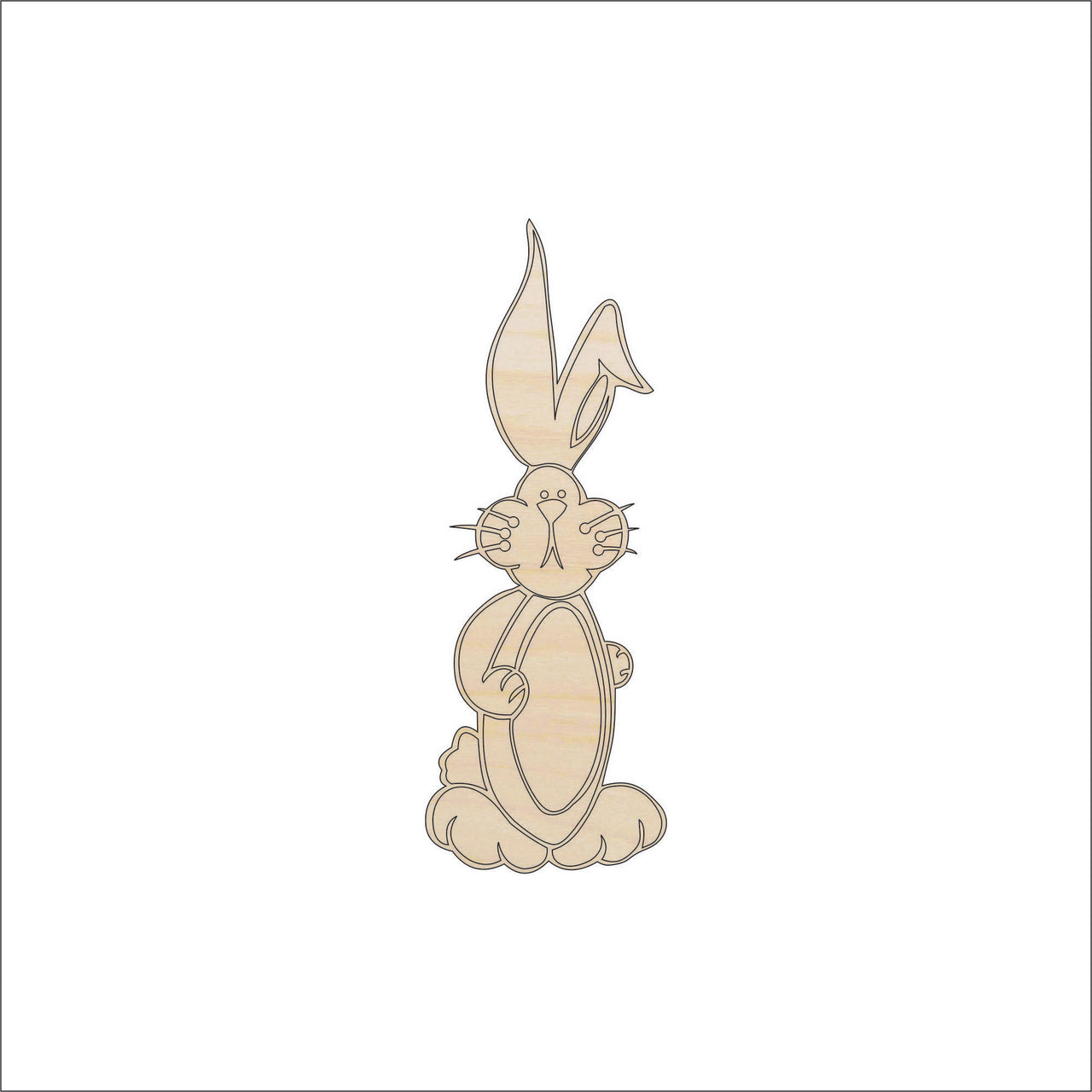 Bunny - Wood Craft Shape - Laser Cut Baltic Birch Unfinished DIY Wood Art Supplies BNY54 - The Wood Shape Store