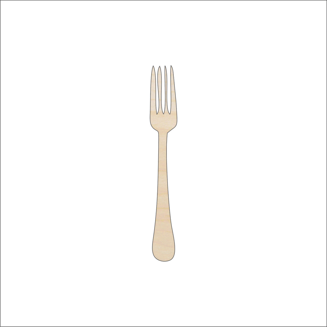 Fork Wood Craft Shape - Laser Cut Baltic Birch Unfinished DIY Wood Art Supplies FOD178 - The Wood Shape Store