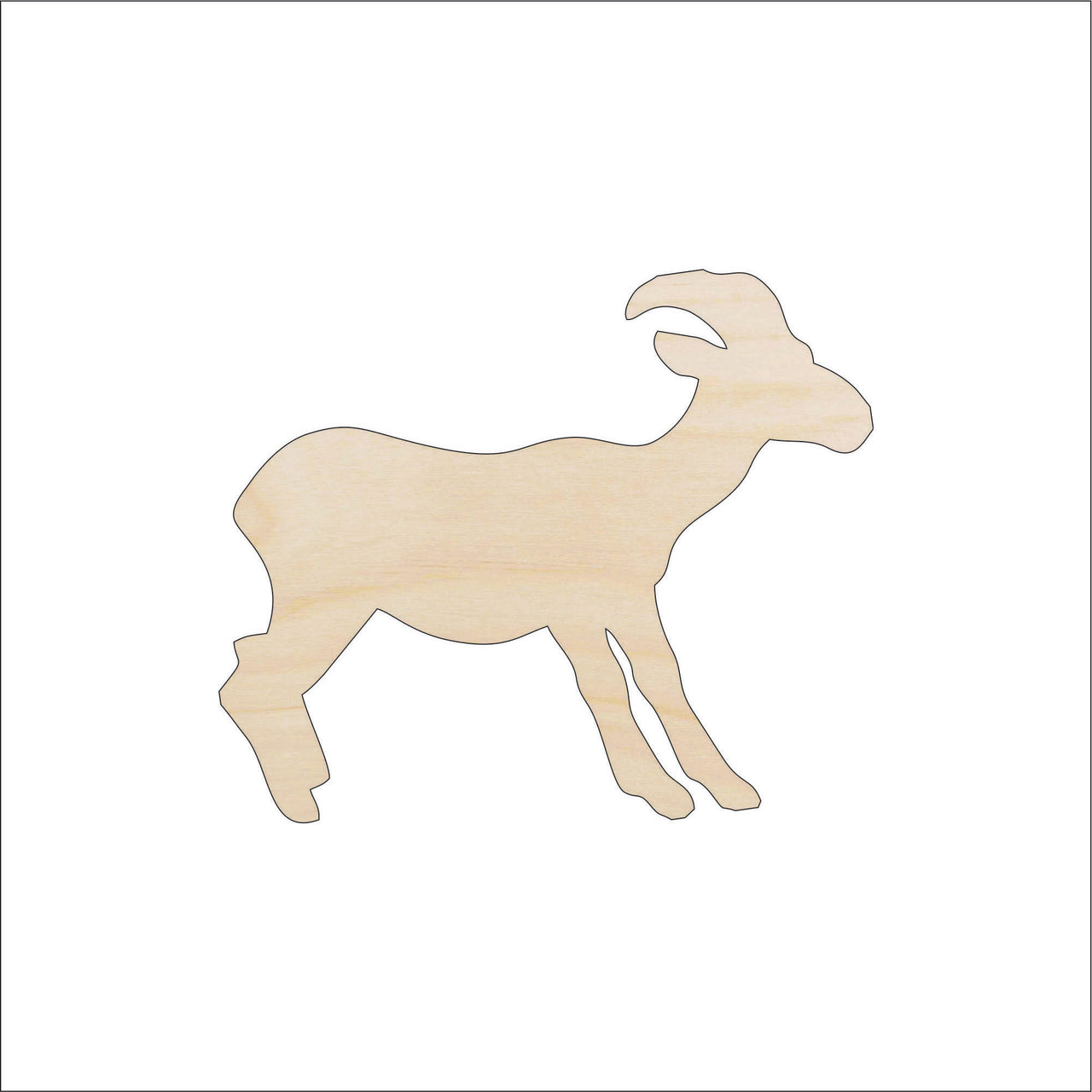 Goat Wood Craft Shape – Laser Cut Baltic Birch Unfinished DIY Wood Art Supplies ANML112 - The Wood Shape Store