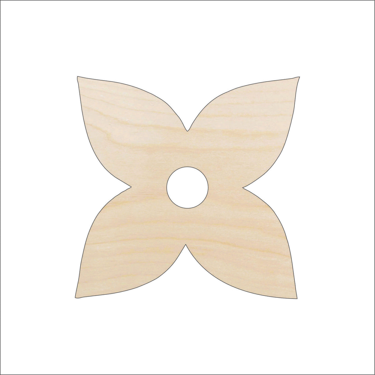 Flower Wood Craft Shape - Laser Cut Baltic Birch Unfinished DIY Wood Art Supplies FLR12 - The Wood Shape Store