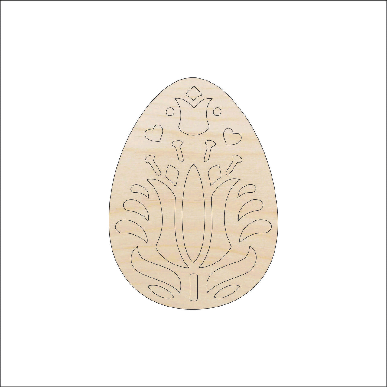 Easter Egg Wood Craft Shape - Laser Cut Baltic Birch Unfinished DIY Wood Art Supplies ESR14 - The Wood Shape Store