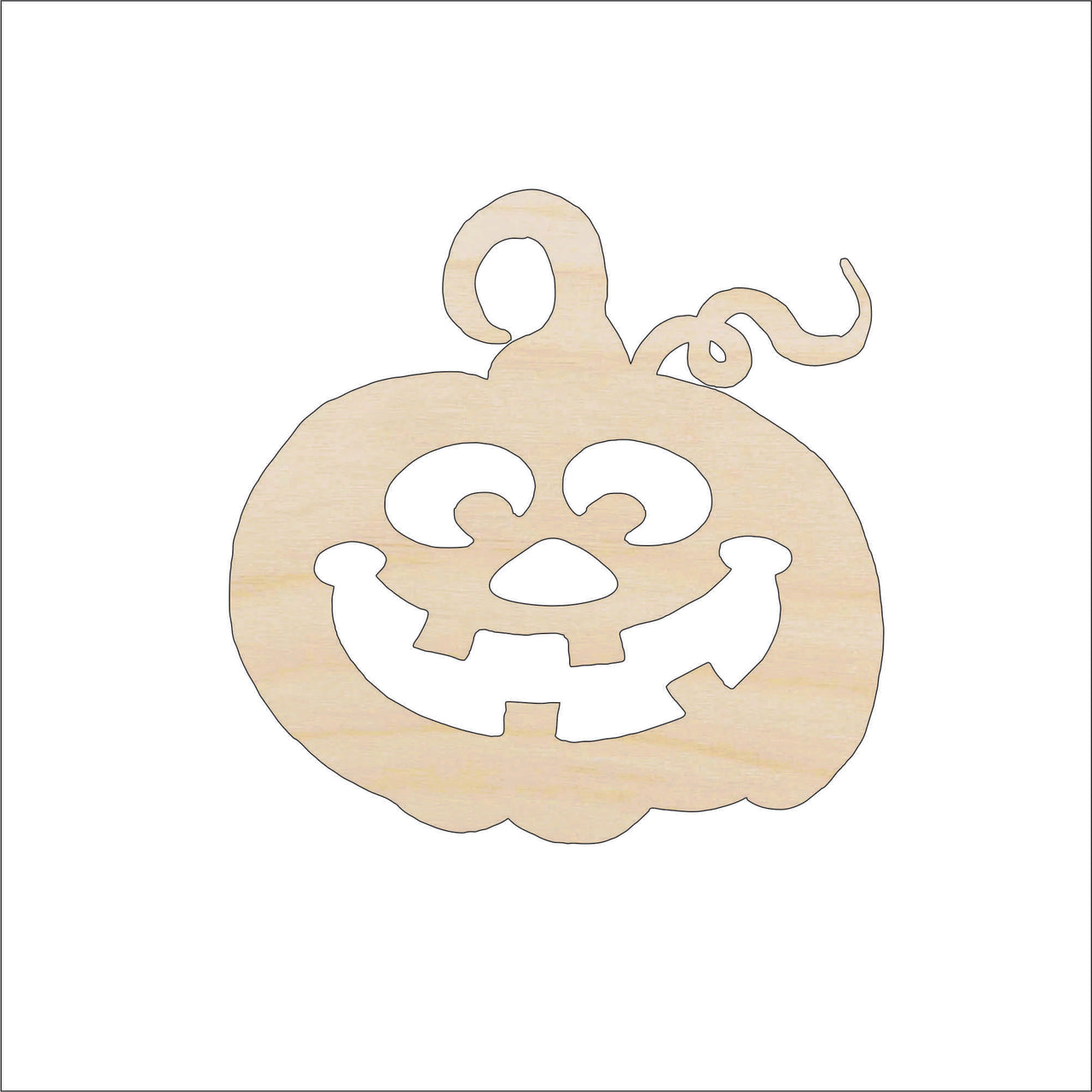 Pumpkin Wood Craft Shape – Laser Cut Baltic Birch Unfinished DIY Wood Art Supplies FAL234 - The Wood Shape Store