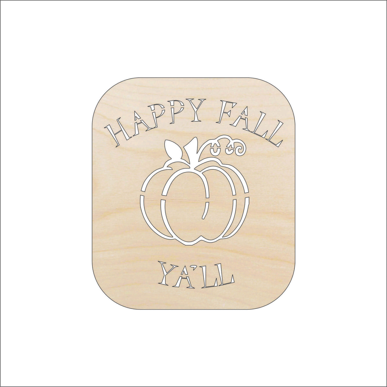 Happy Fall Wood Craft Shape - Laser Cut Baltic Birch Unfinished DIY Wood Art Supplies FAL214 - The Wood Shape Store