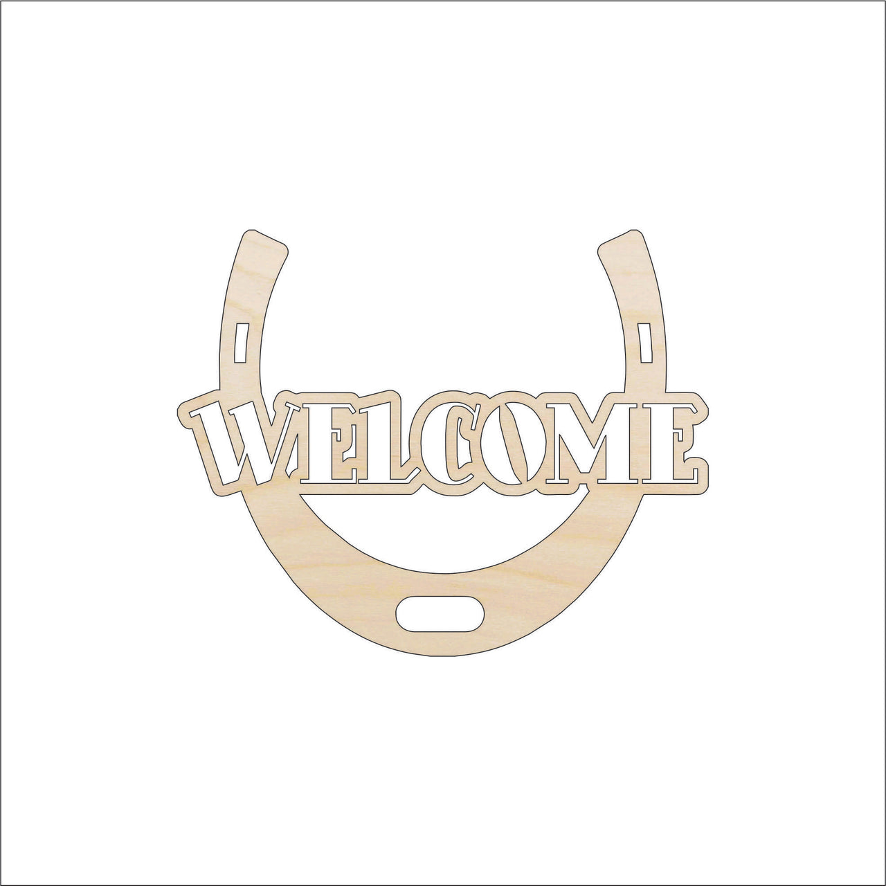 Horseshoe Wood Craft Shape - Laser Cut Baltic Birch Unfinished DIY Wood Art Supplies SGN72 - The Wood Shape Store