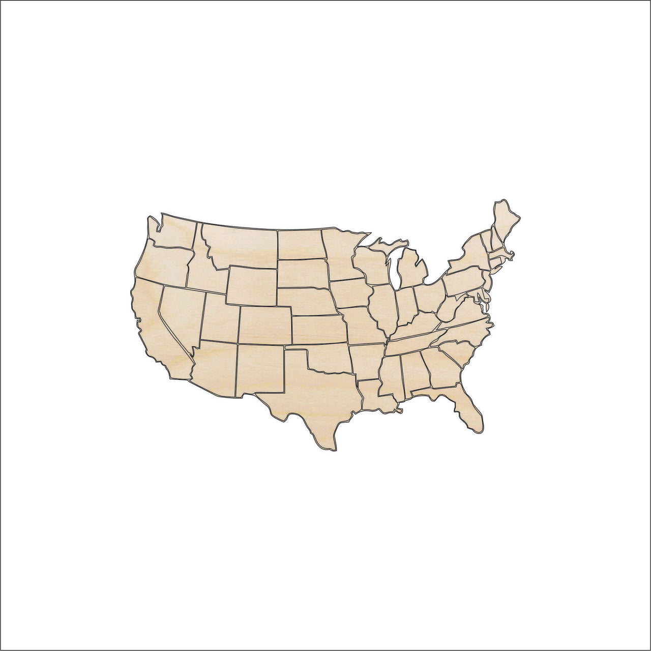 America Wood Craft Shape – Laser Cut Baltic Birch Unfinished DIY Wood Art Supplies USA3 - The Wood Shape Store