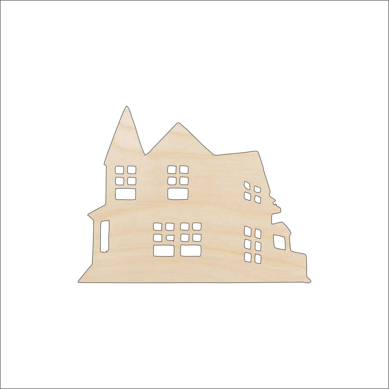 House Wood Craft Shape - Laser Cut Baltic Birch Unfinished DIY Wood Art Supplies BLD65 - The Wood Shape Store
