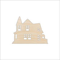 House Wood Craft Shape - Laser Cut Baltic Birch Unfinished DIY Wood Art Supplies BLD65 - The Wood Shape Store