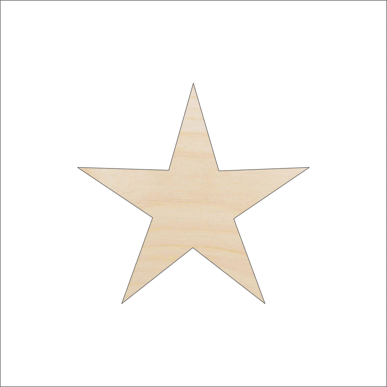 Star Wood Craft Shape - Laser Cut Baltic Birch Unfinished DIY Wood Art Supplies BSC18 - The Wood Shape Store
