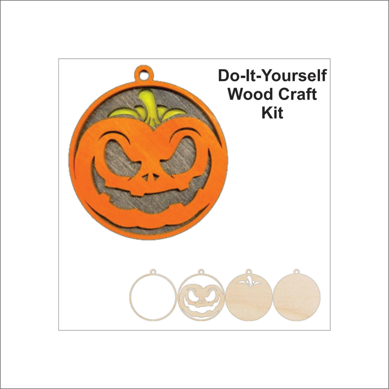 Pumpkin 3D Laser Cut Ornament – Baltic Birch Wood Craft Supplies | DIY Wood Ornament Kit HA16 - The Wood Shape Store
