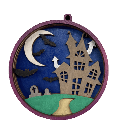 Halloween 3D Laser Cut Ornament – Baltic Birch Wood Craft Supplies | DIY Wood Ornament Kit HA32 - The Wood Shape Store