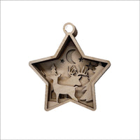 Deer 3D Laser Cut Ornament – Baltic Birch Wood Craft Supplies | DIY Wood Ornament Kit AN56 - The Wood Shape Store