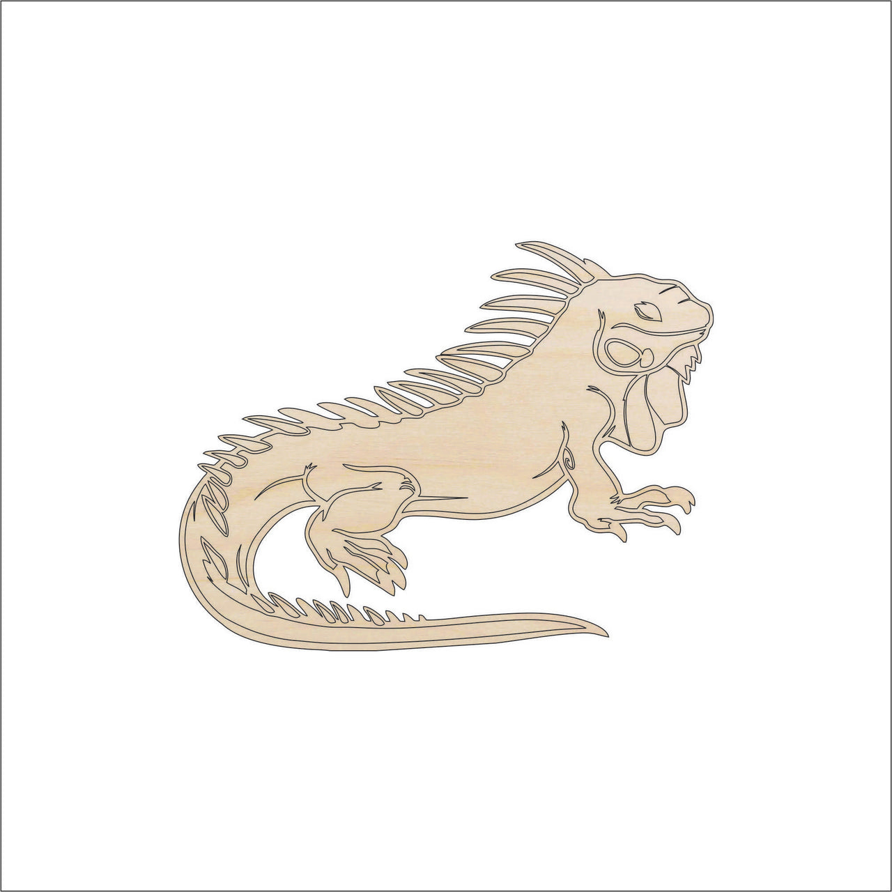 Iguana Wood Craft Shape - Laser Cut Baltic Birch Unfinished DIY Wood Art Supplies REP13 - The Wood Shape Store