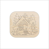 Cabin Wood Craft Shape - Laser Cut Baltic Birch Unfinished DIY Wood Art Supplies BLD84 - The Wood Shape Store