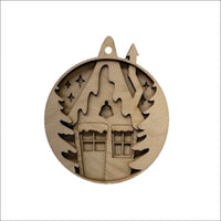 House 3D Laser Cut Ornament – Baltic Birch Wood Craft Supplies | DIY Wood Ornament Kit XM73 - The Wood Shape Store