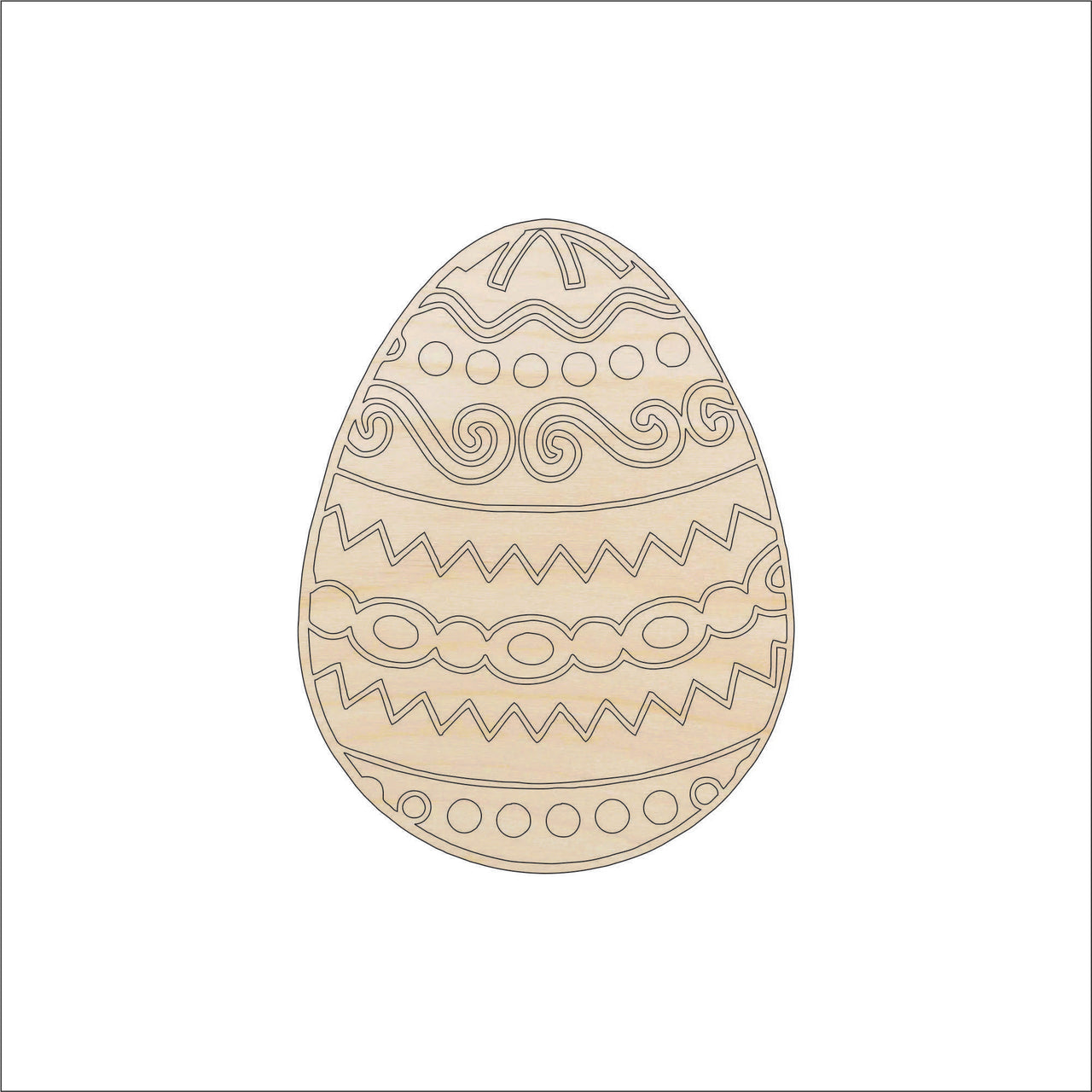 Easter Egg Wood Craft Shape - Laser Cut Baltic Birch Unfinished DIY Wood Art Supplies ESR3 - The Wood Shape Store