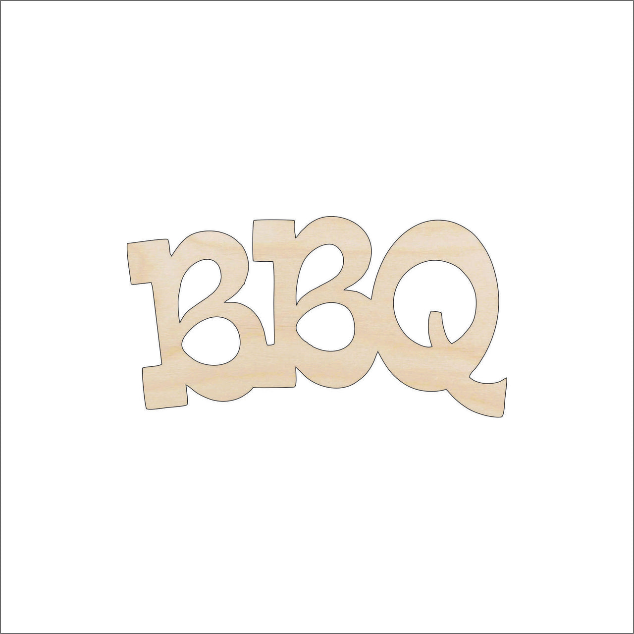 BBQ Wood Craft Shape - Laser Cut Baltic Birch Unfinished DIY Wood Art Supplies FOD30 - The Wood Shape Store