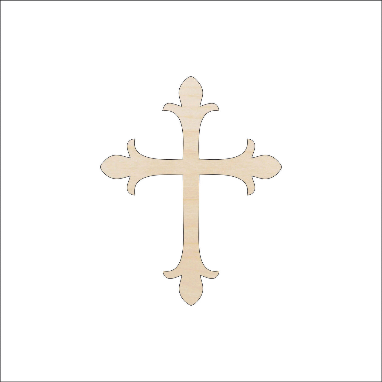 Cross Wood Craft Shape - Laser Cut Baltic Birch Unfinished DIY Wood Art Supplies REL8 - The Wood Shape Store