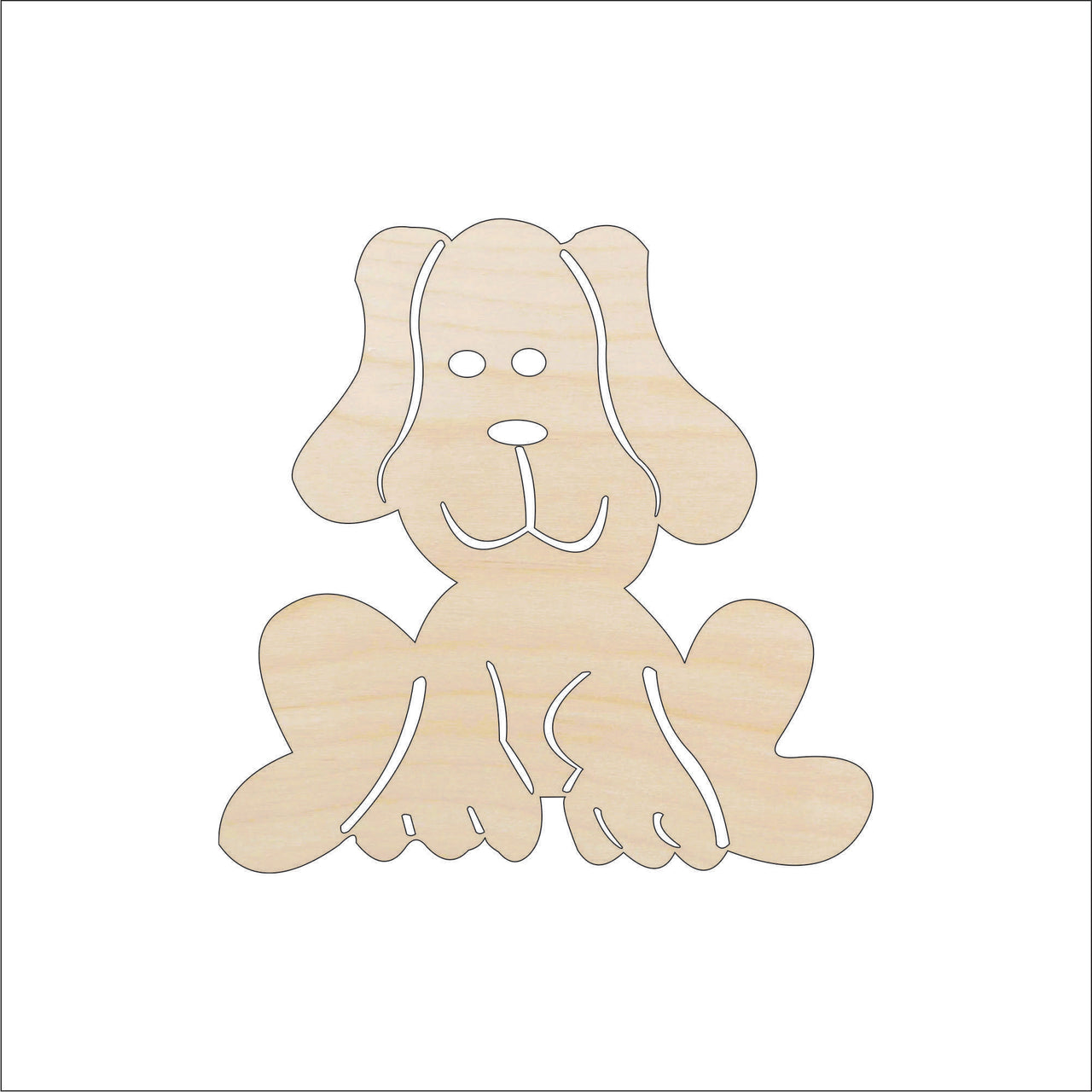 Dog Wood Craft Shape - Laser Cut Baltic Birch Unfinished DIY Wood Art Supplies DOG143 - The Wood Shape Store