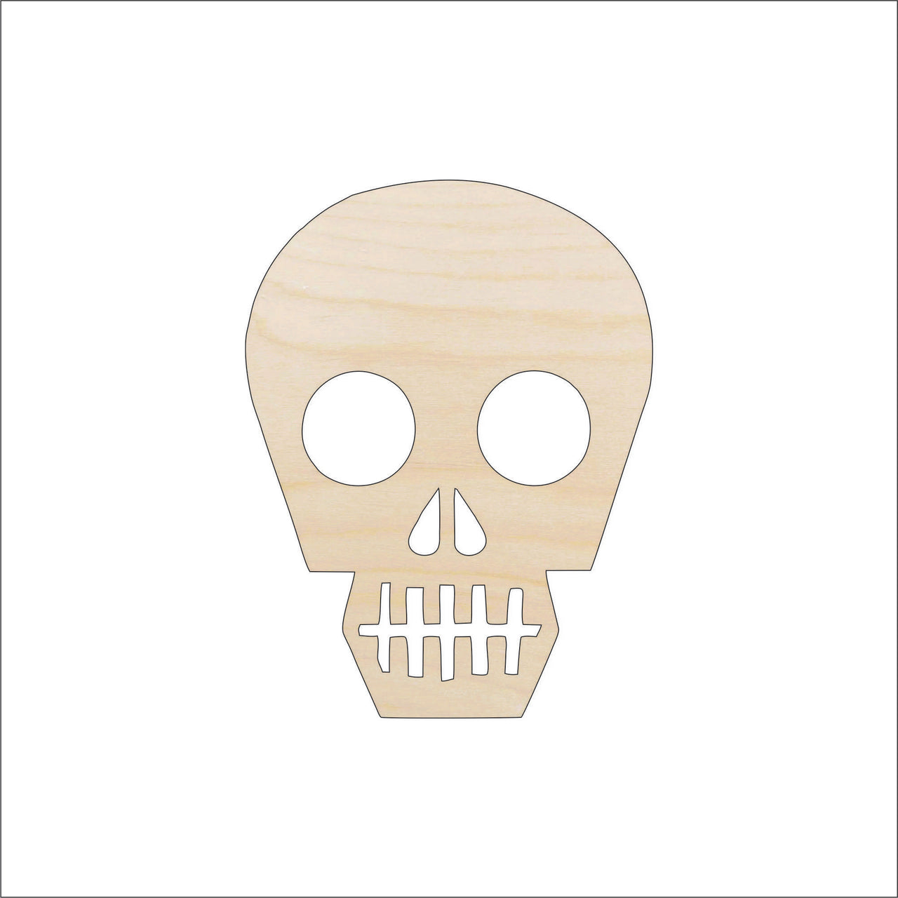 Skull Wood Craft Shape - Laser Cut Baltic Birch Unfinished DIY Wood Art Supplies SKL21 - The Wood Shape Store