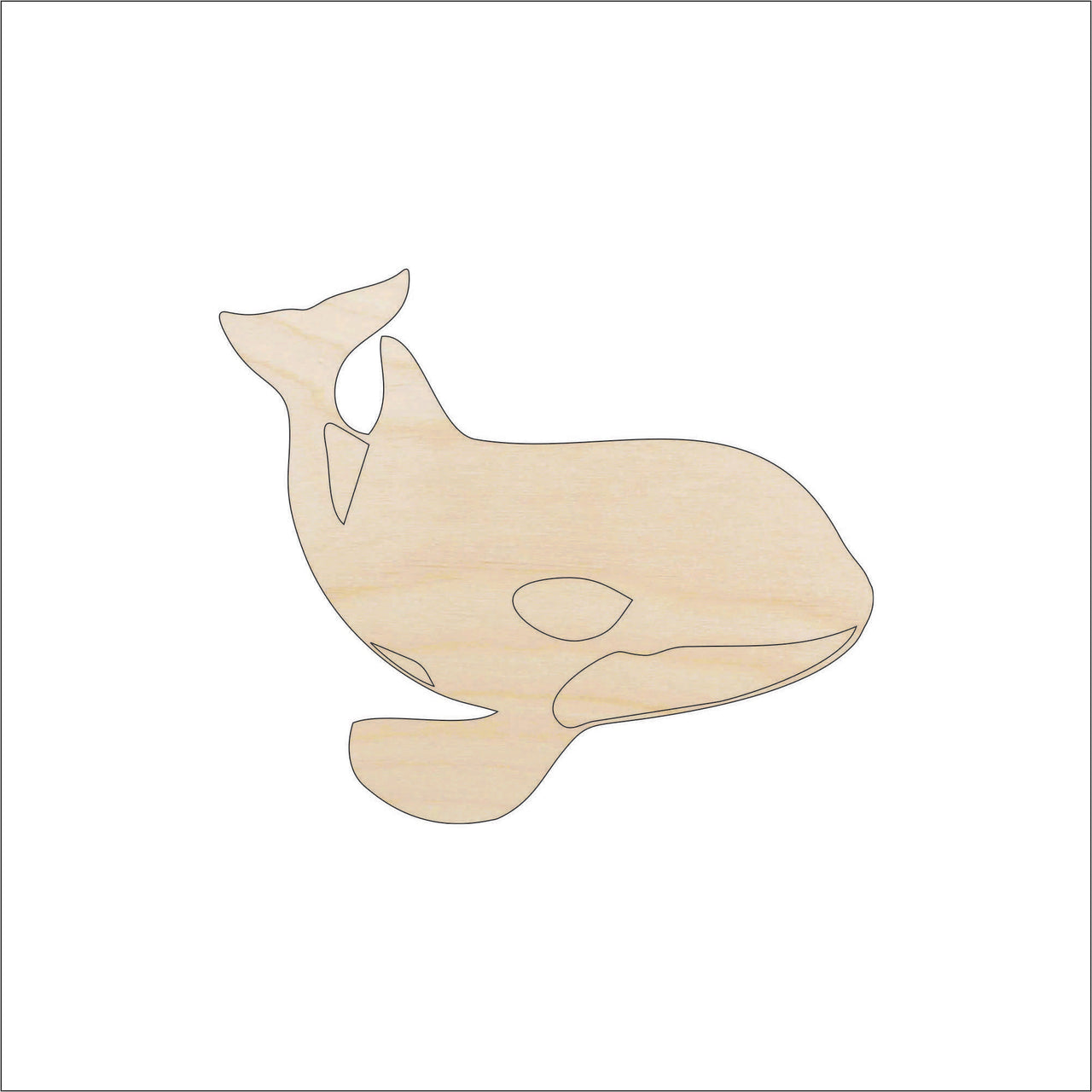Whale Wood Craft Shape - Laser Cut Baltic Birch Unfinished DIY Wood Art Supplies SEA102 - The Wood Shape Store