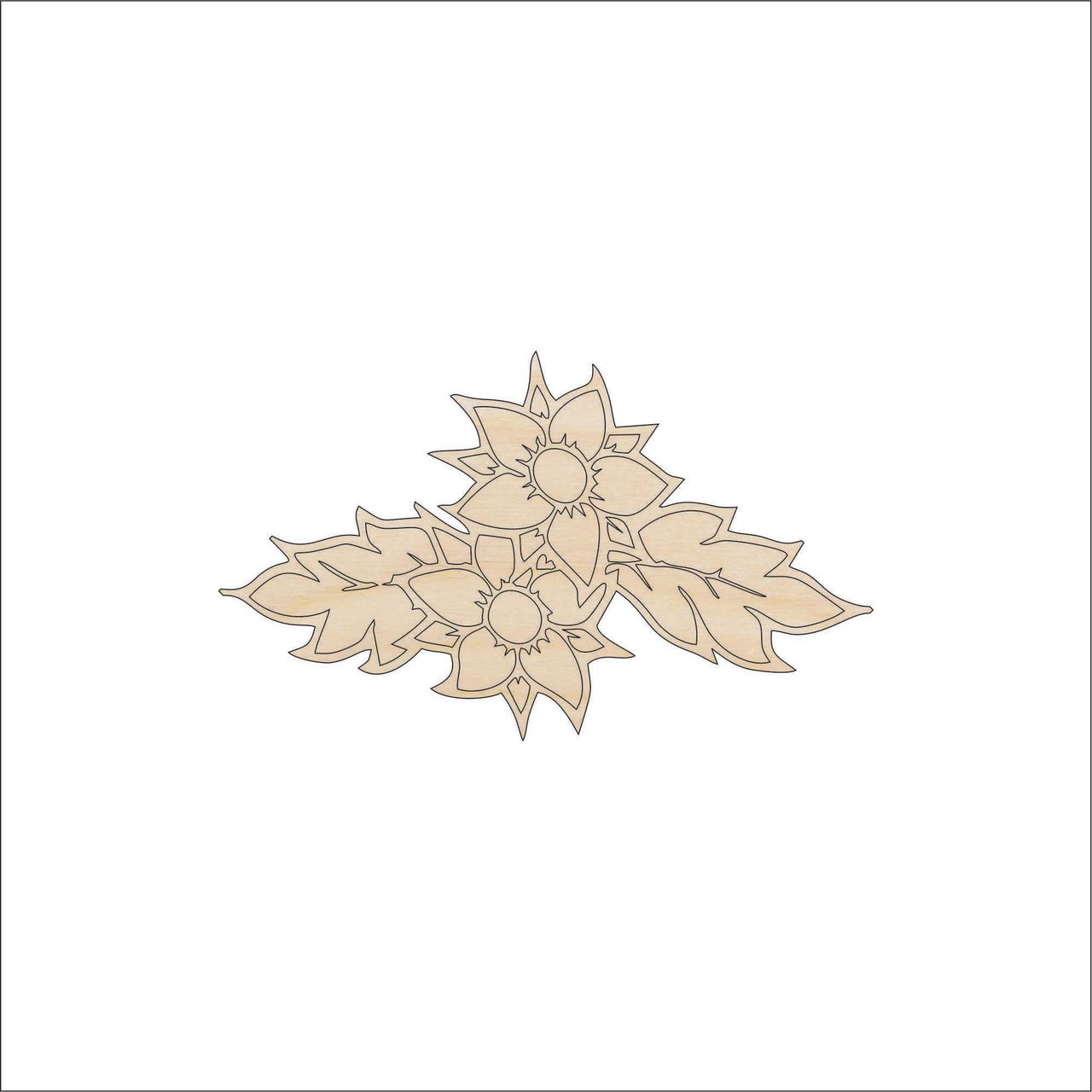 Flower Wood Craft Shape - Laser Cut Baltic Birch Unfinished DIY Wood Art Supplies FLR39 - The Wood Shape Store