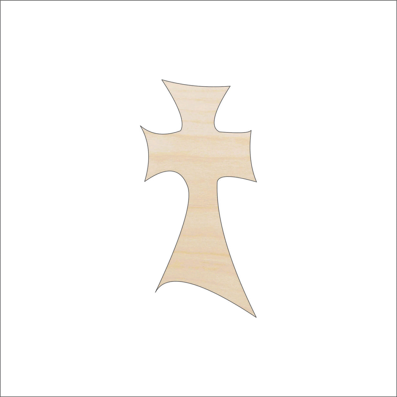 Cross Wood Craft Shape - Laser Cut Baltic Birch Unfinished DIY Wood Art Supplies REL25 - The Wood Shape Store