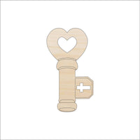 Key Wood Craft Shape - Laser Cut Baltic Birch Unfinished DIY Wood Art Supplies KEY36 - The Wood Shape Store