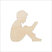 Boy Reading Wood Craft Shape - Laser Cut Baltic Birch Unfinished DIY Wood Art Supplies PPL186 - The Wood Shape Store