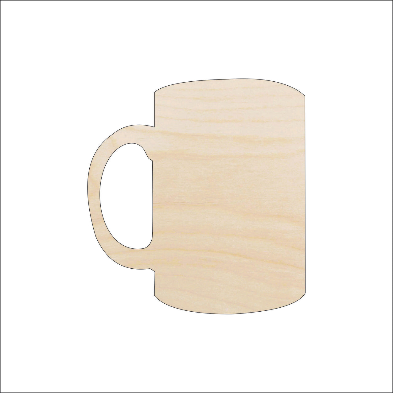 Mug Wood Craft Shape - Laser Cut Baltic Birch Unfinished DIY Wood Art Supplies FOD126 - The Wood Shape Store