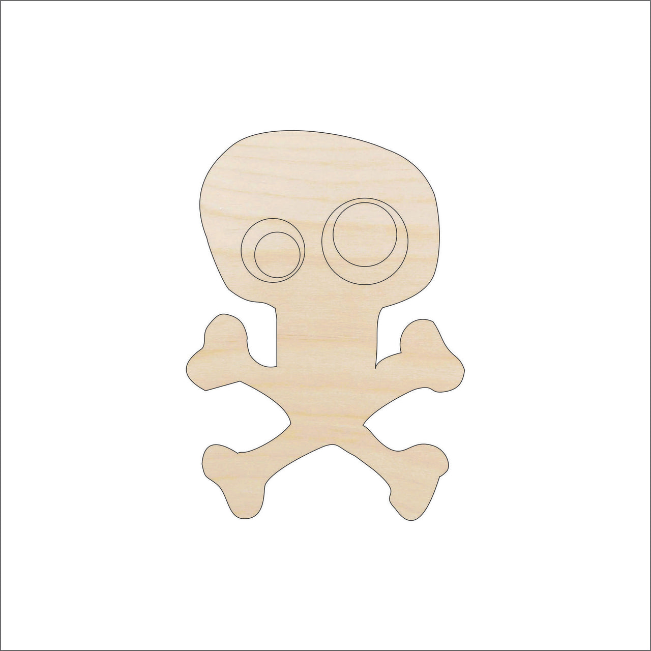 Skull Wood Craft Shape - Laser Cut Baltic Birch Unfinished DIY Wood Art Supplies SKL9 - The Wood Shape Store