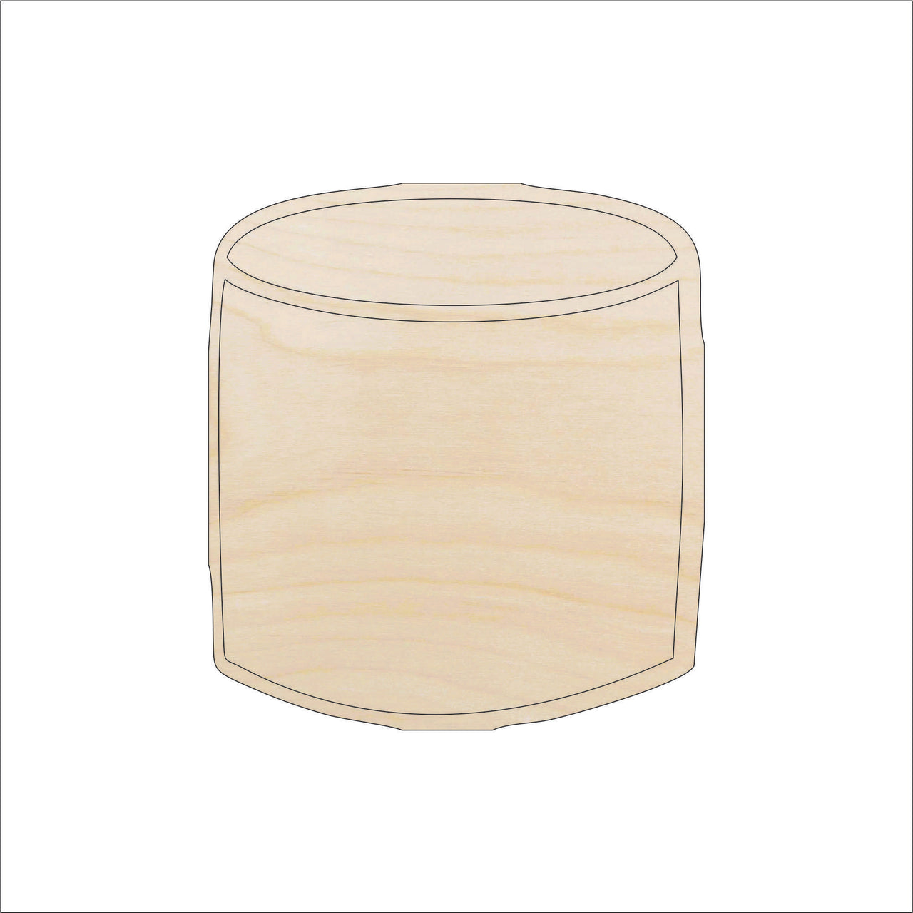 Marshmallow Wood Craft Shape - Laser Cut Baltic Birch Unfinished DIY Wood Art Supplies FOD200 - The Wood Shape Store