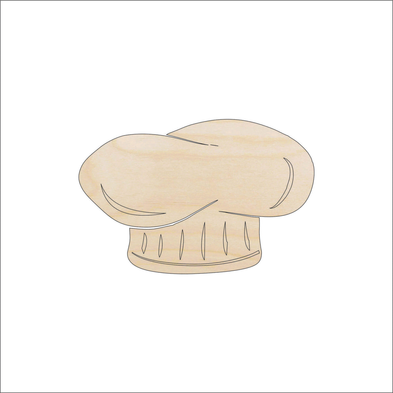 Chef Hat Wood Craft Shape - Laser Cut Baltic Birch Unfinished DIY Wood Art Supplies FOD125 - The Wood Shape Store