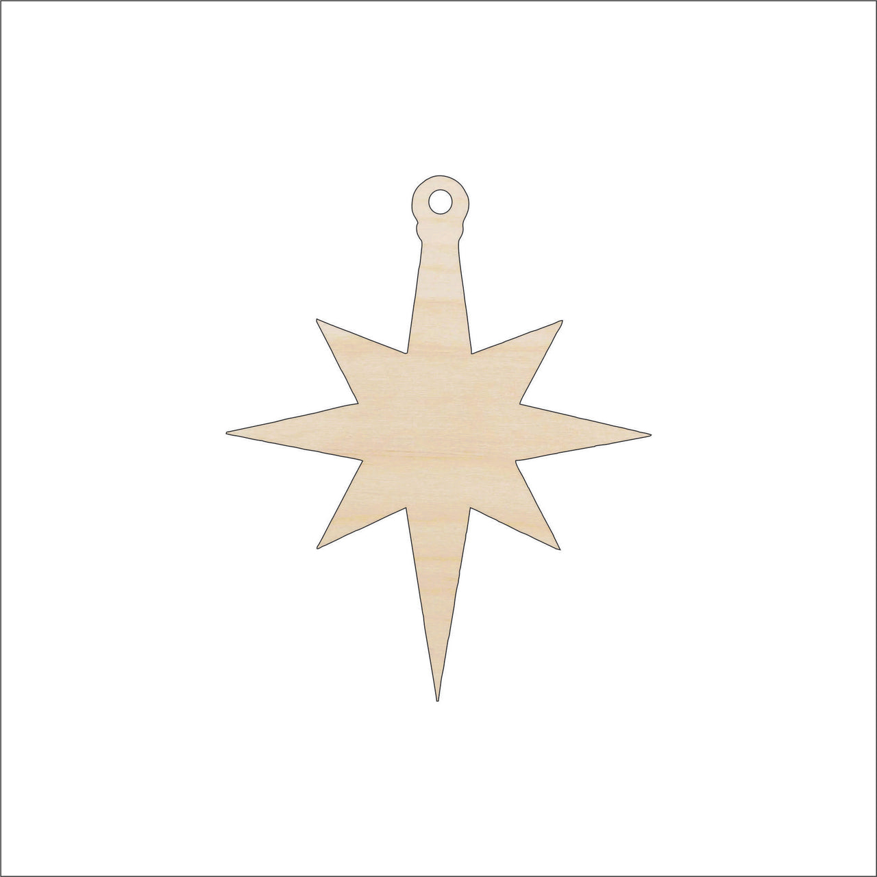 Star Ornament Wood Craft Shape - Laser Cut Baltic Birch Unfinished DIY Wood Art Supplies XMS253 - The Wood Shape Store