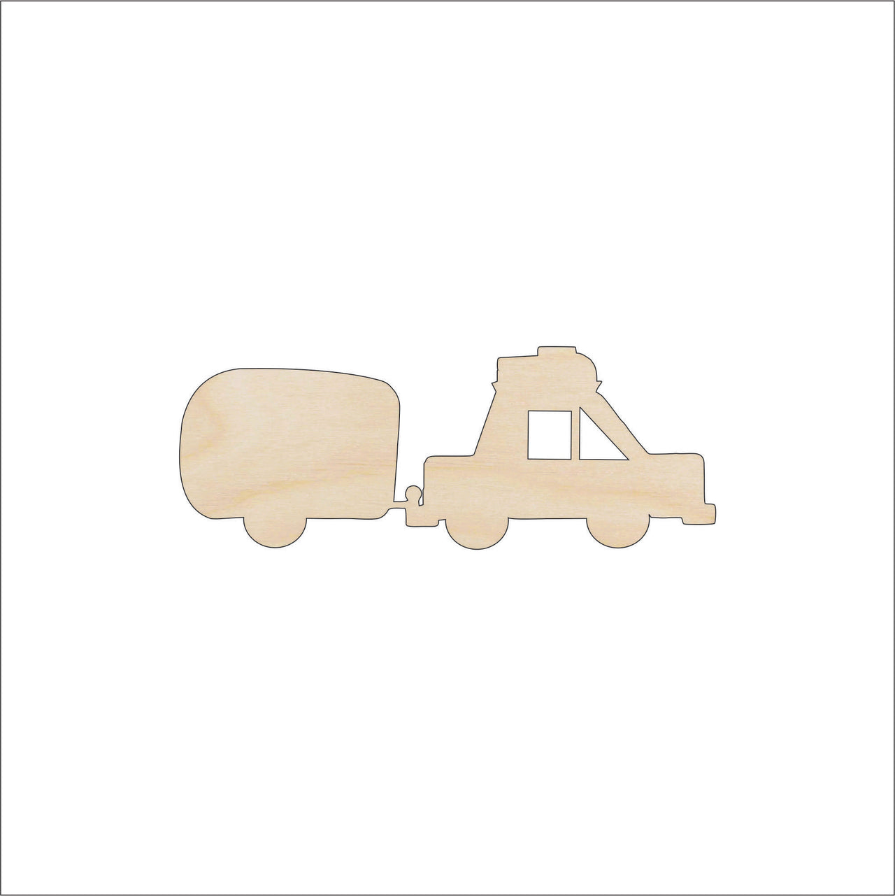 Camper Wood Craft Shape - Laser Cut Baltic Birch Unfinished DIY Wood Art Supplies CAR22 - The Wood Shape Store