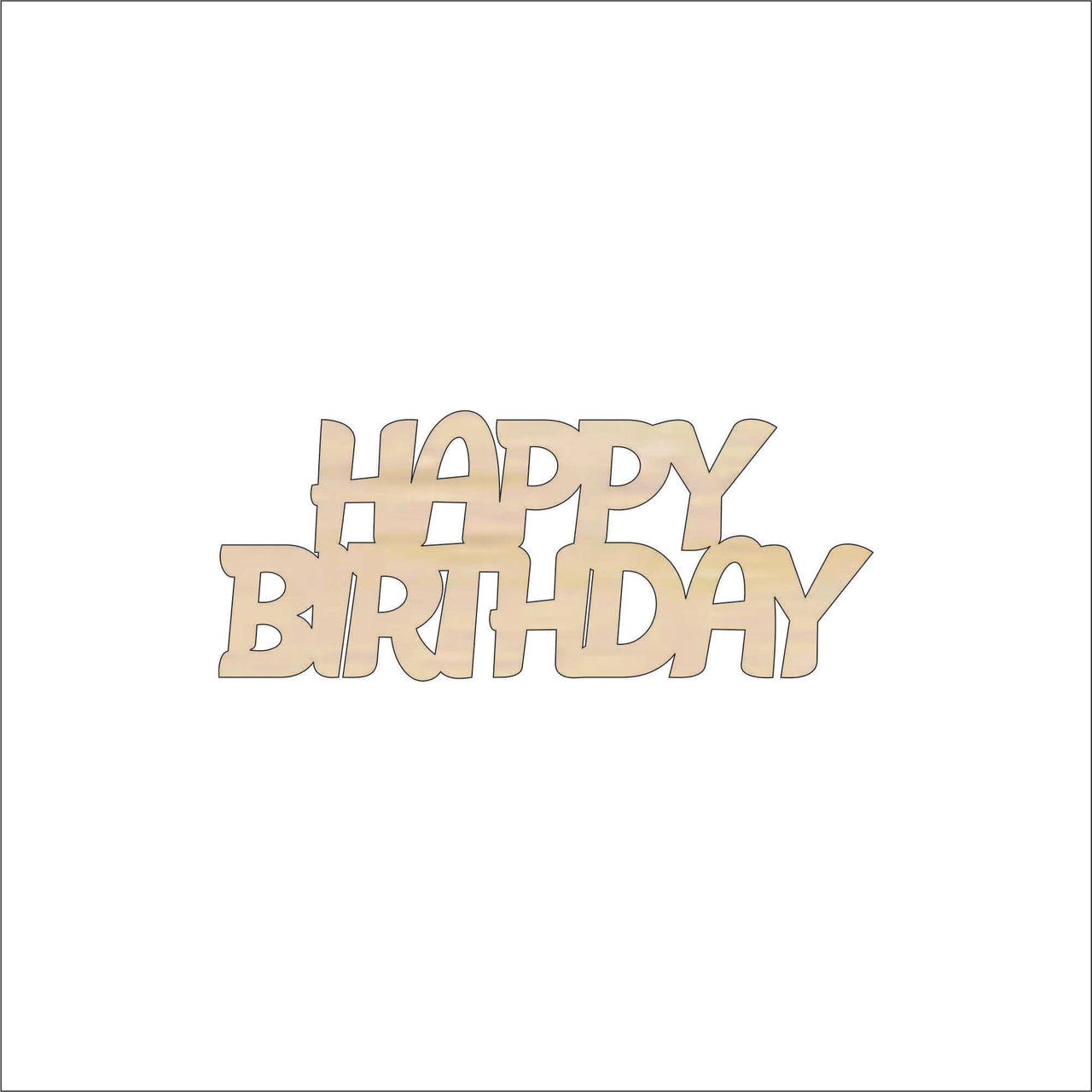 Birthday Wood Craft Shape - Laser Cut Baltic Birch Unfinished DIY Wood Art Supplies WRD49 - The Wood Shape Store